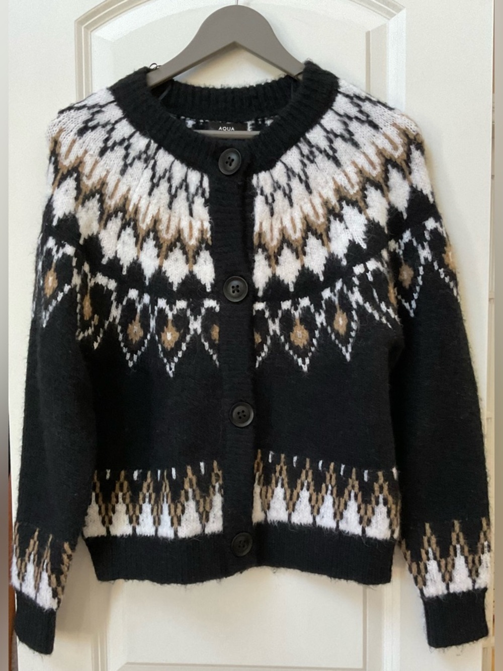 NWT Aqua Heart Fair Isle Cardigan